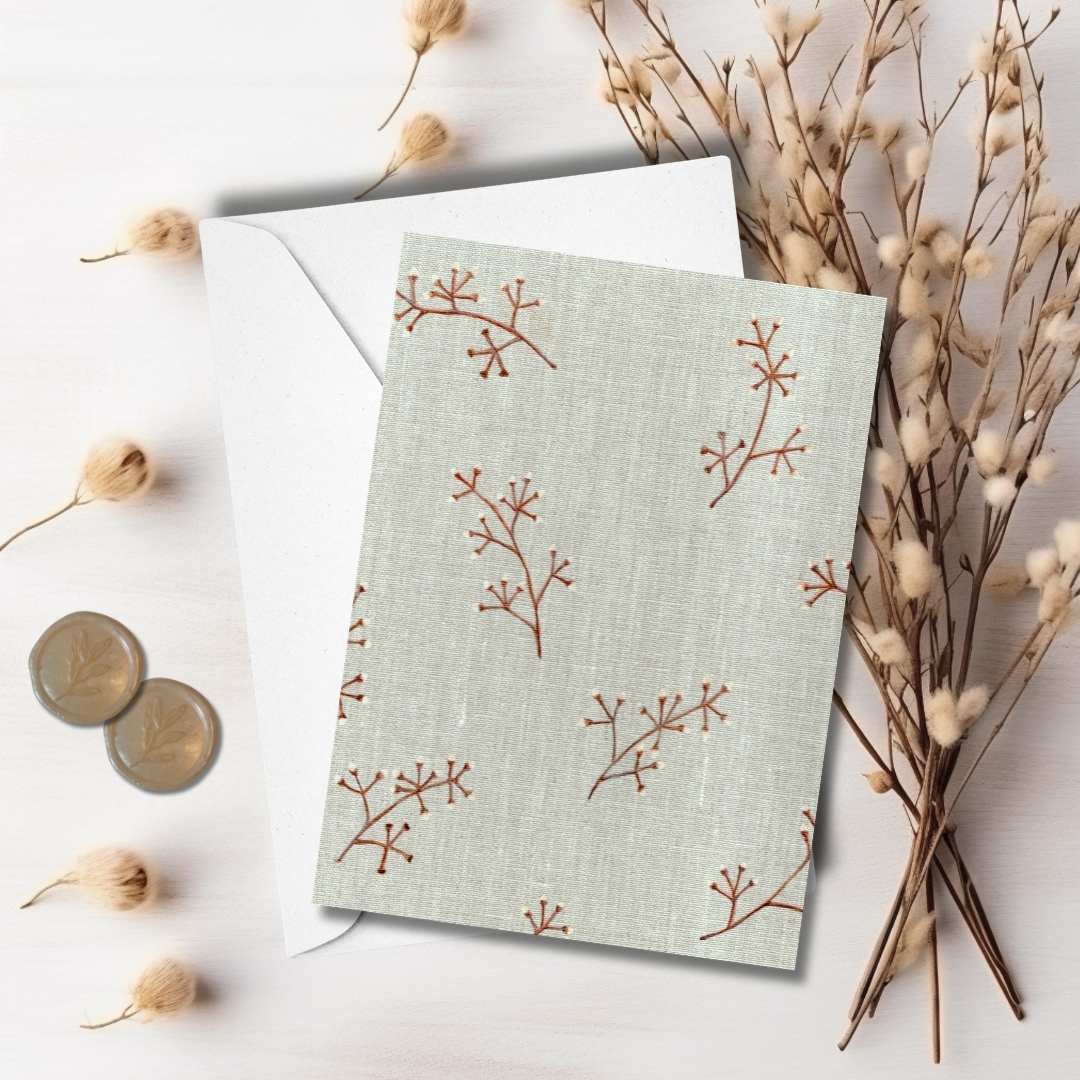 Botanical Sprig Pattern Greeting Card