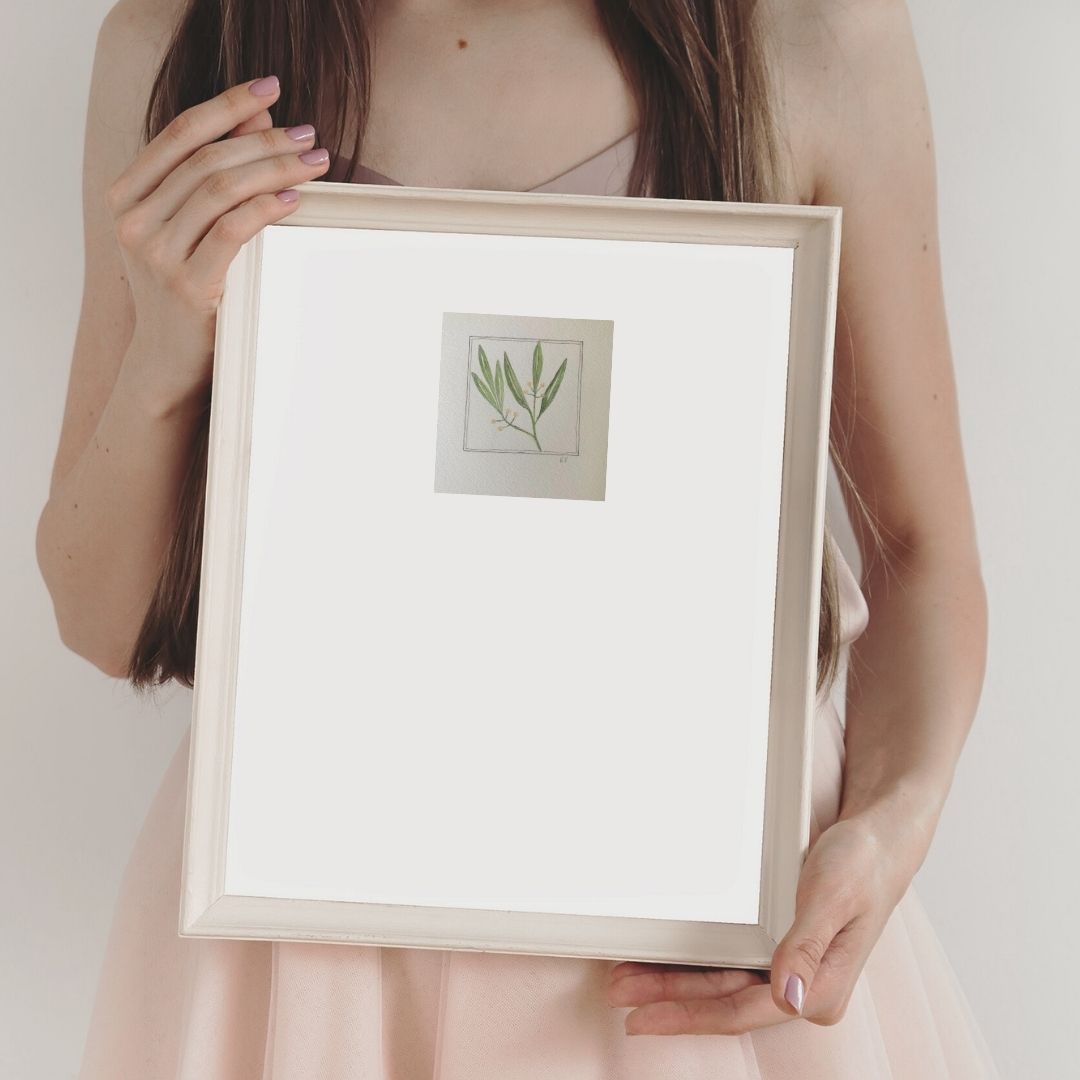 Original Miniature Watercolour – Gathered Stem