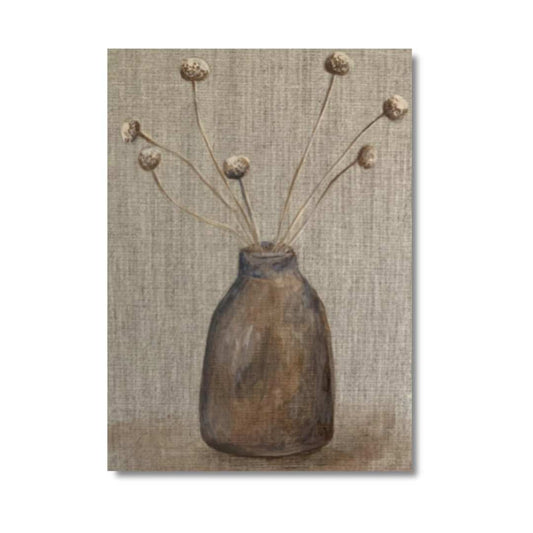 Vase with Billy Buttons - Australian Nature Still Life Postcard