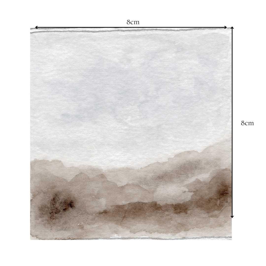 Original Miniature Watercolour – ‘Where the Hills Begin’ – Earth & Sky Series, Soft Landscape Painting